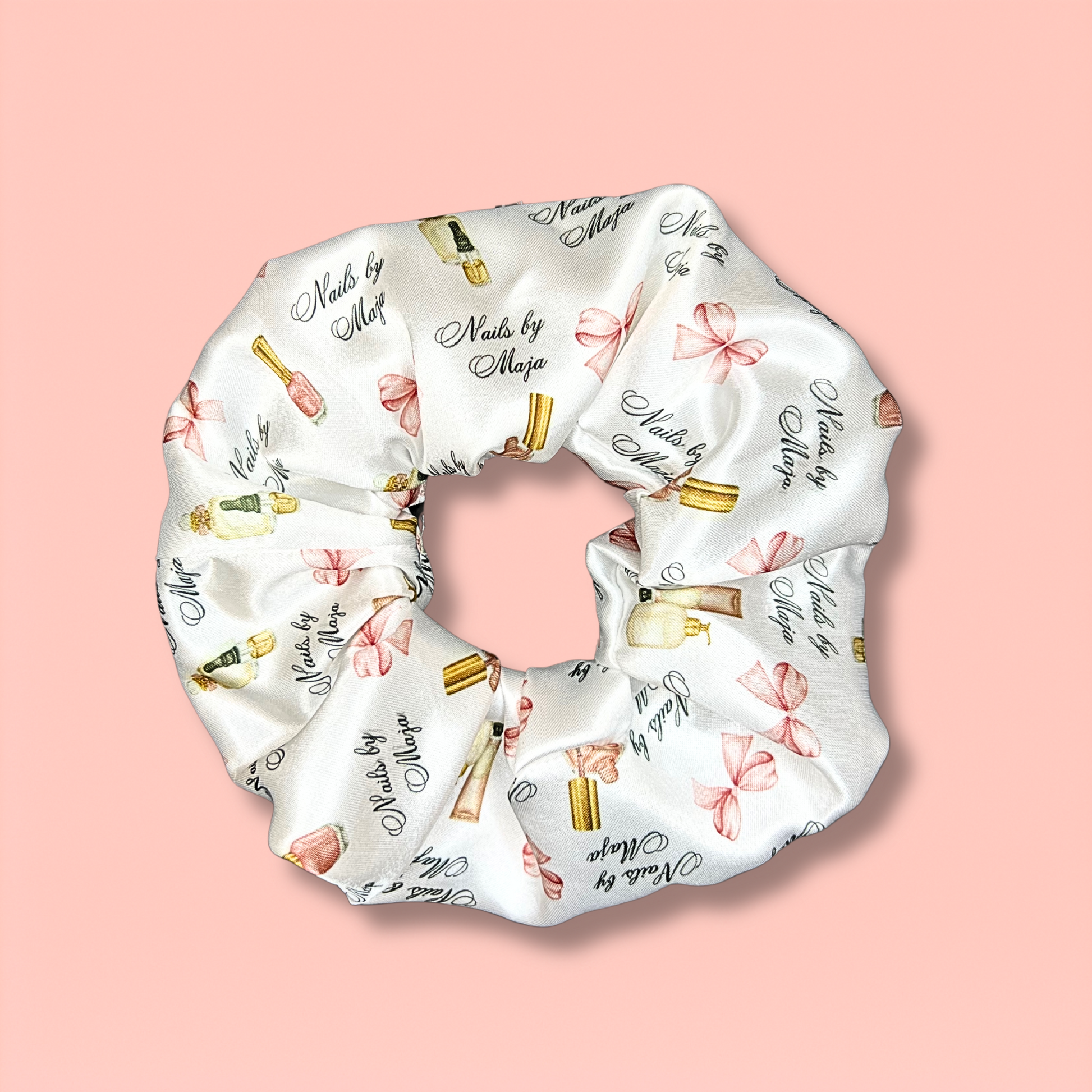 Nail Salon Satin Scrunchie – Custom Salon Print