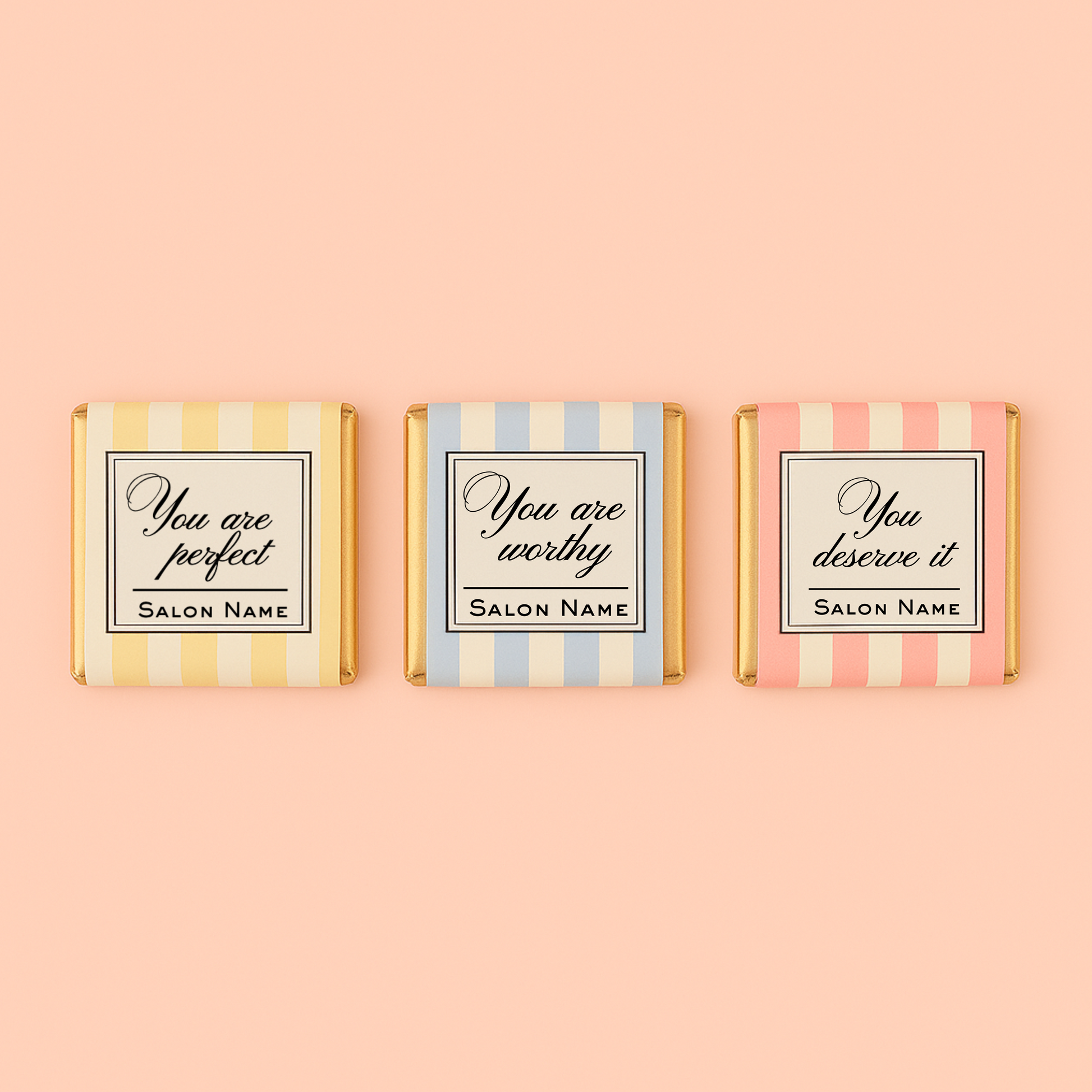 Mini Affirmation Chocolates – Luxury Salon Edition (Set of 3)